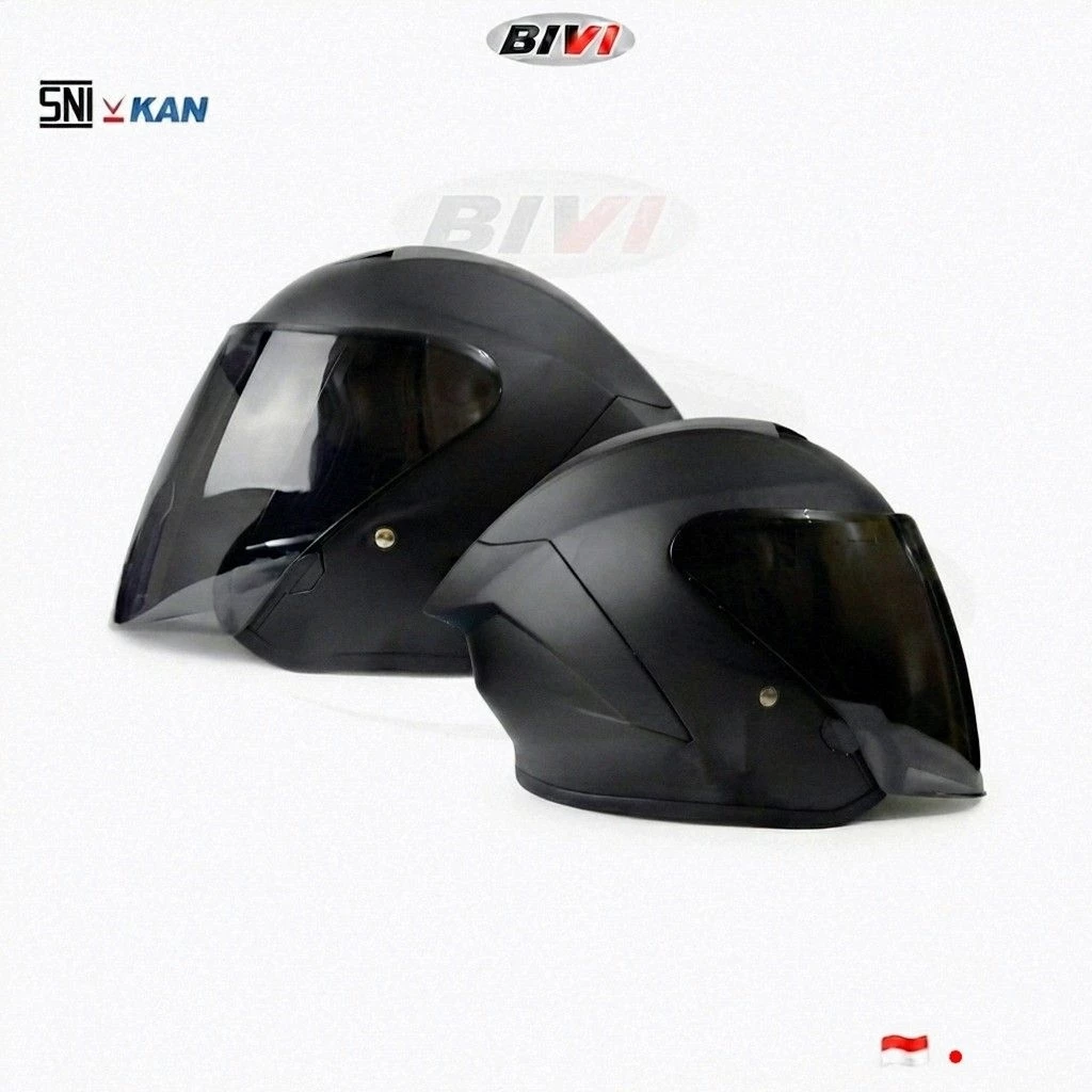 Helm Half Face BIVI SIX TEEN Premium SNI Kaca Hitam Untuk Pria Dan Wanita Dewasa - Remaja - Gambar 4