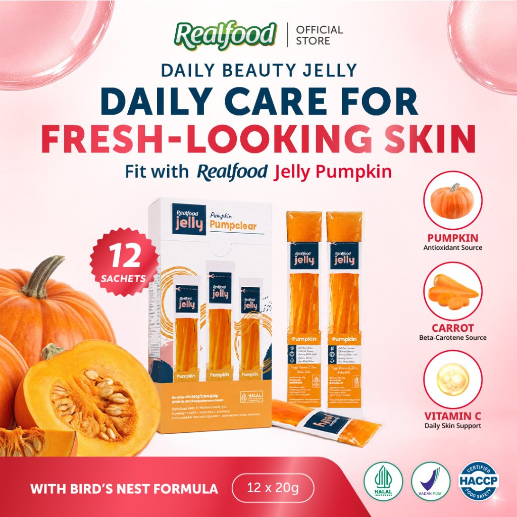 Realfood Jelly Pumpclear Sarang Burung Walet dengan Vitamin C, Ekstrak Wortel dan Labu Kuning