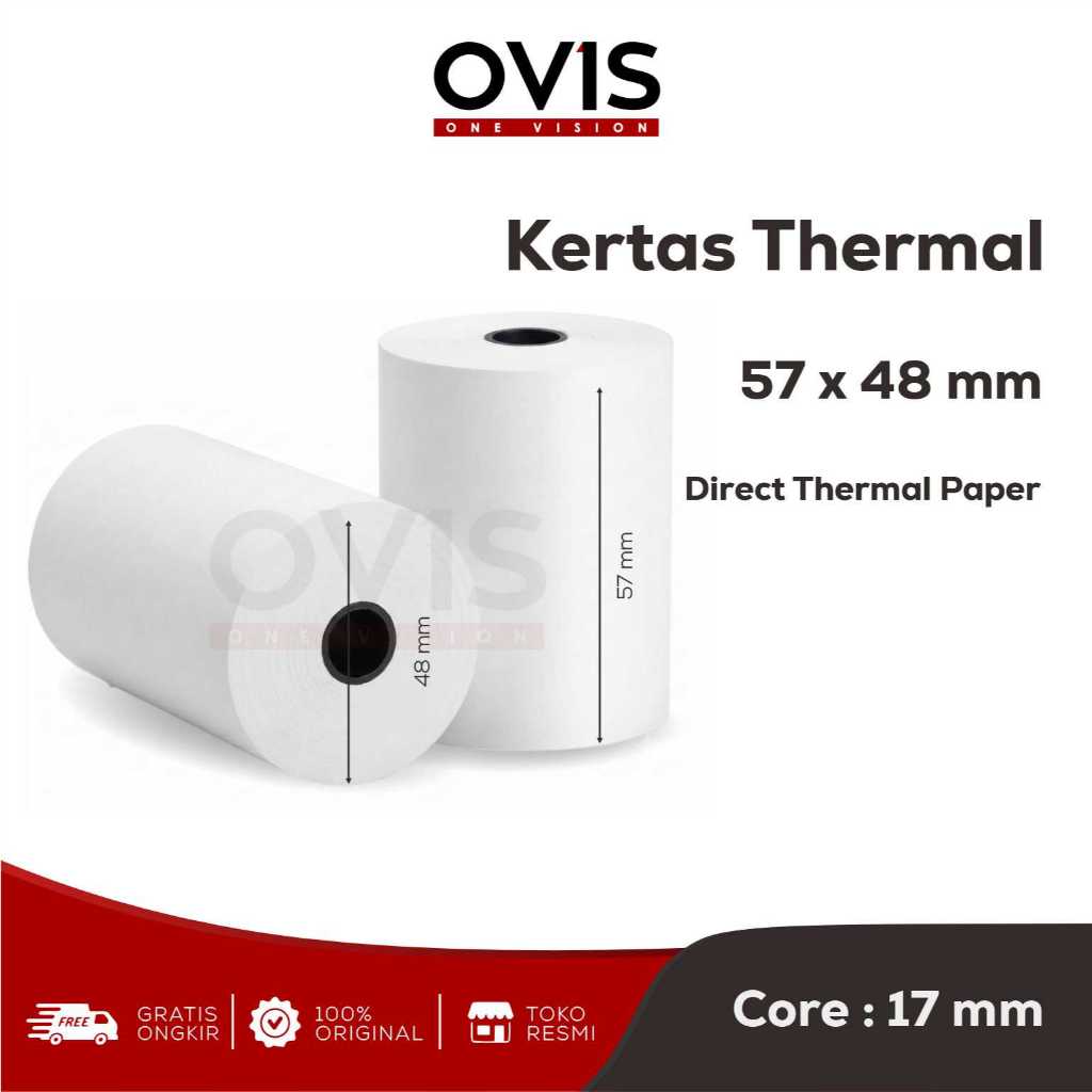 Kertas Struk Paper Roll Thermal 57x48 EDC Kasir 58x48 mm OVIS