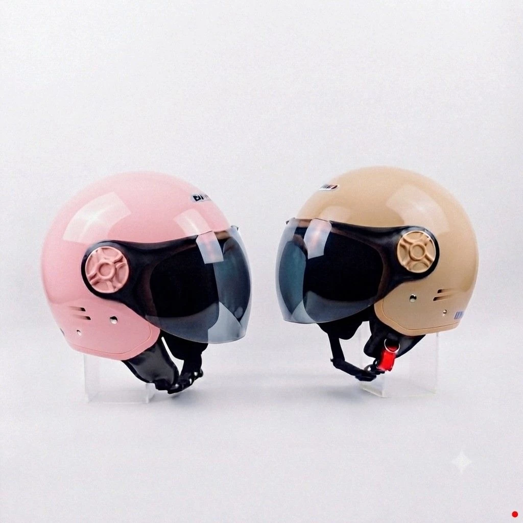 Helm Wanita Bogo HIJAB BIVI Retro Half Face Cewek Remaja Dewasa SNI Hijan Fedley Busa Bisa Dilepas Dengan Desain Nyaman Dan Aman