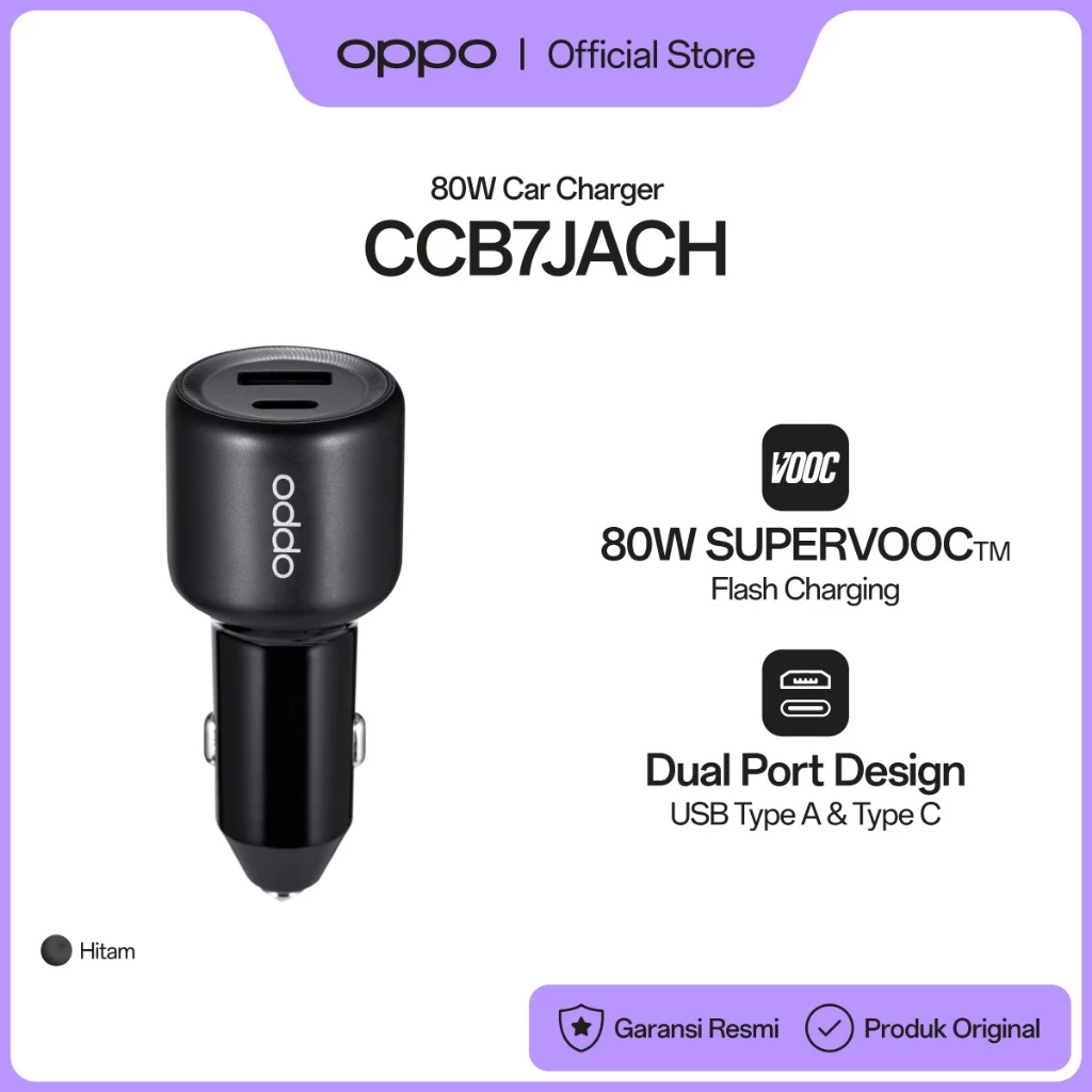 OPPO 80W Car Charger CCB7JACH - Gambar 2