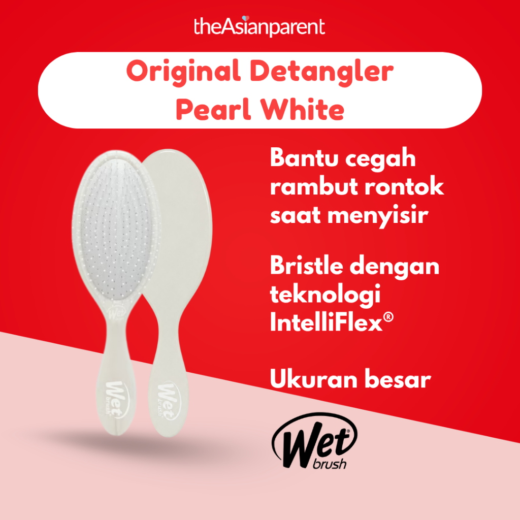 Wet Brush Original Detangler Pearl White Ukuran Besar Bristle IntelliFlex untuk Rambut
