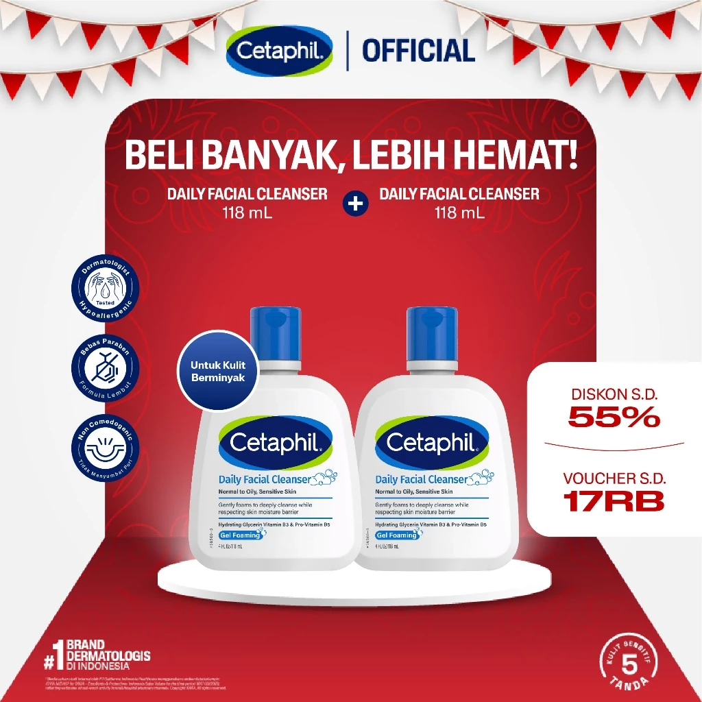 Cetaphil Daily Facial Cleanser 118ml Twin Pack - Gambar 2