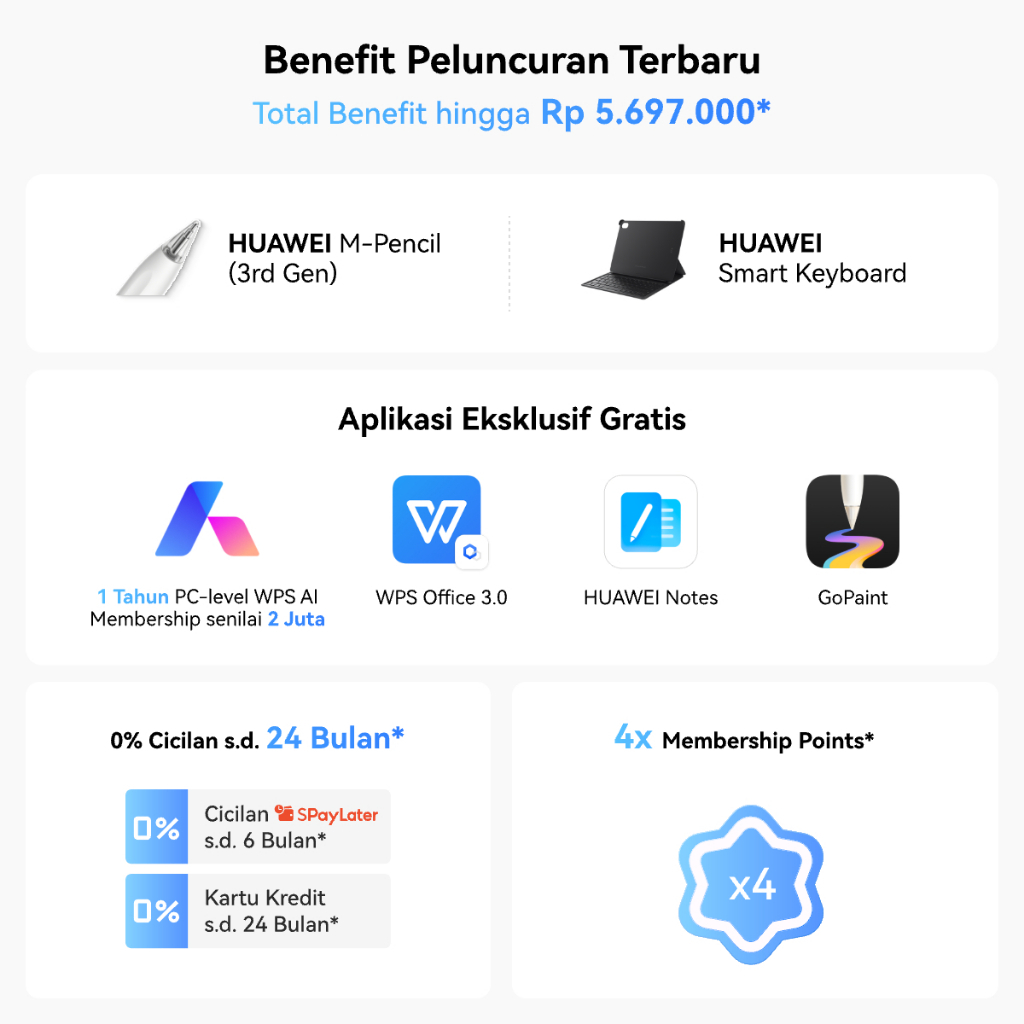 [FREE PEN / LAST CALL] HUAWEI MatePad 11.5 Standard Tablet / Produktivitas WPS Setara PC ditenagai AI / 10,100 mAh 40W HUAWEI SuperCharge - Gambar 2