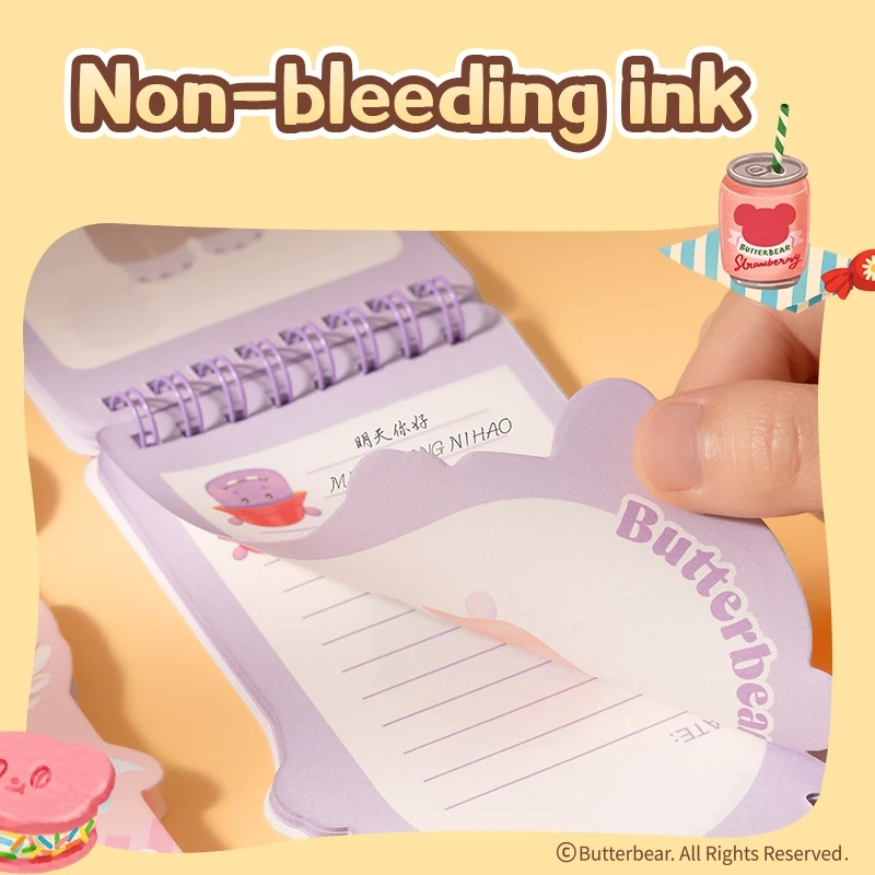 Deli Spiral Notebook Mini Butterbear / Buku Tulis Jilid Spiral Mini HY220 - Gambar 3