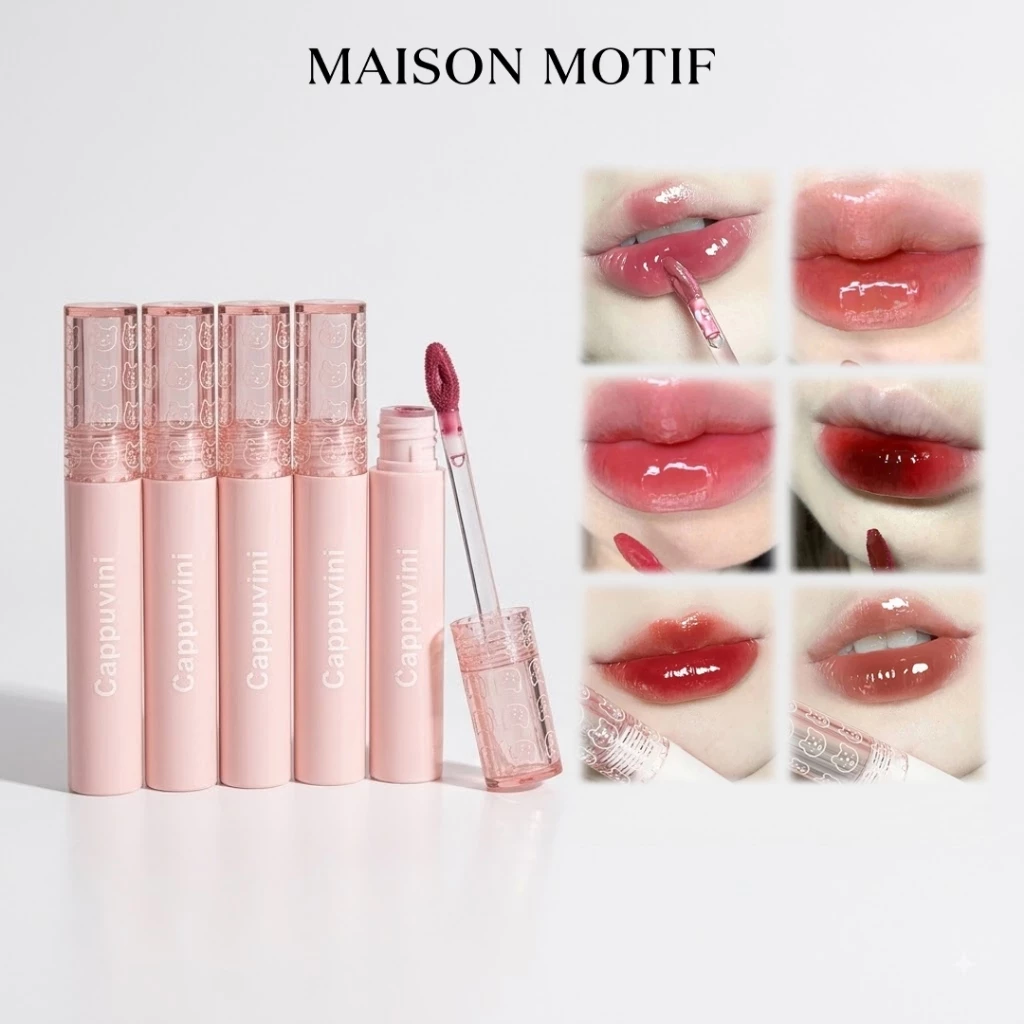 CAPPUVINI Lip Gloss Korean Glass Water Tint Mirror Glossy Lip Cream Waterproof Melembabkan Bibir Plump Murah 77020