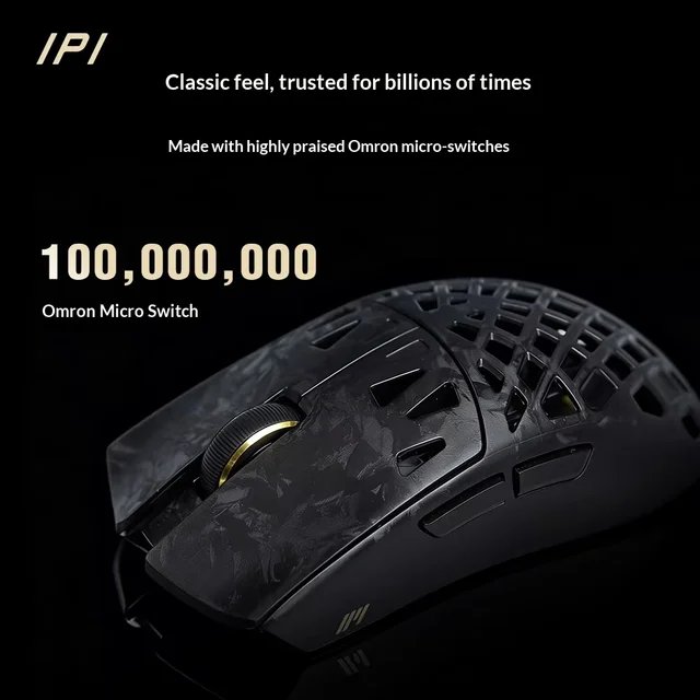 IPI Stay Fly Carbon Fiber Gaming Mouse 3-Mode Connection Dual 8K Wireless Bluetooth Paw3950 - Gambar 4