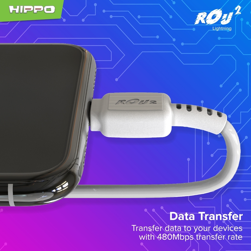 Hippo Kabel Data Fast Charging Rou 2 USB to Micro Type C Lightning 3A Quick Charge 3.0 Quick Charging Data Cable Android Casan Handphone - Gambar 4