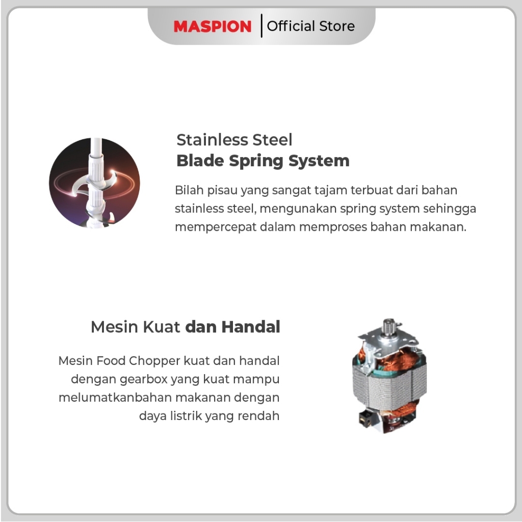 Maspion Food Chopper Penghalus Makanan 1.2 Liter MFC-120 GL - Gambar 2
