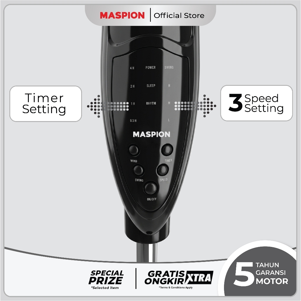 Maspion Stand Fan Kipas Angin Berdiri 16 Inchi F 1625 RC - Gambar 4