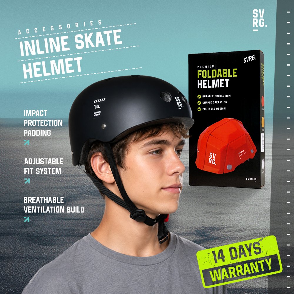 SVRG Inline Skate Helmet - Helm Roller - Helm Skate Board BMX Scooter Skuter - Helm Anak - Helm Skating