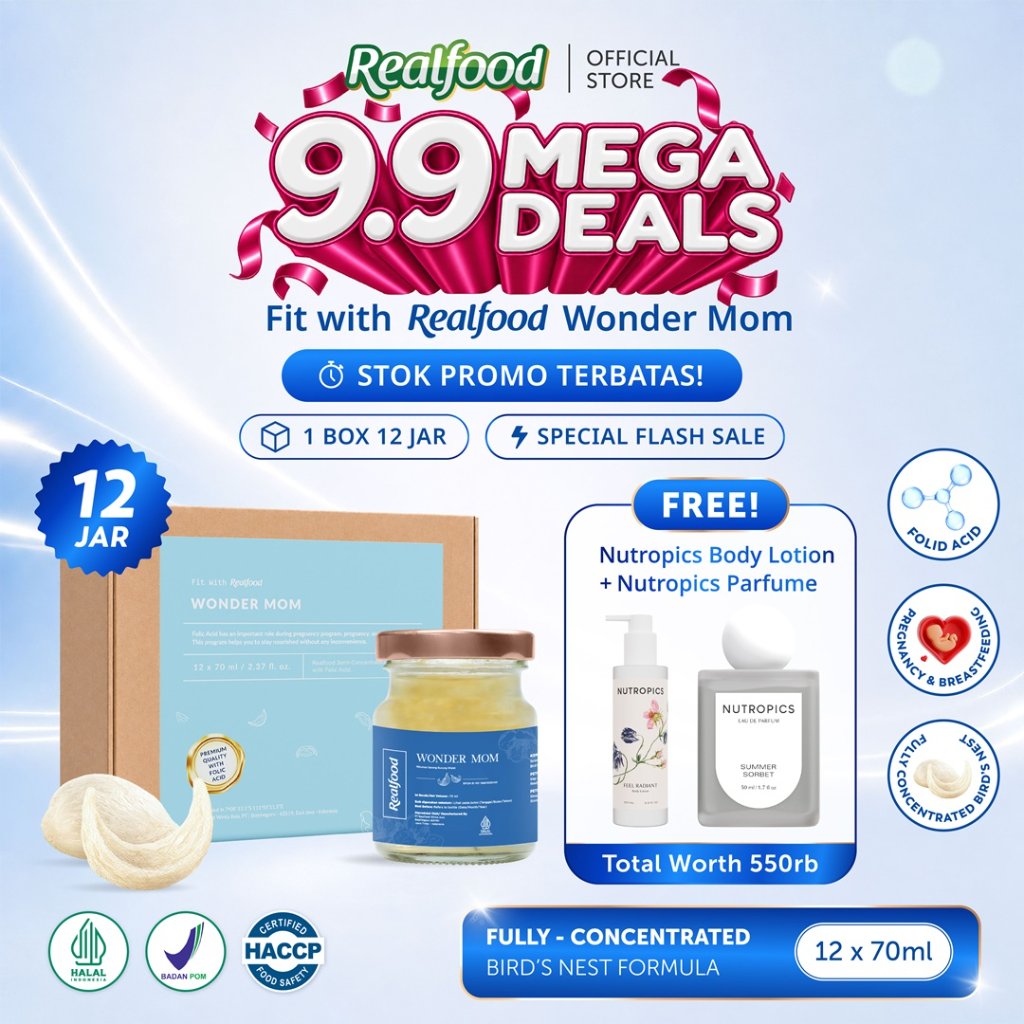 [SPECIAL 9.9 MEGA DEALS] Realfood Wonder Mom / Minuman Sarang Burung Walet / Ibu Hamil dan Menyusui / Nutrisi Ibu dan Janin / Daily Wellness / Daya Tahan Tubuh / Stamina Harian / Bird Nest Drink / Wellness Drink untuk Ibu