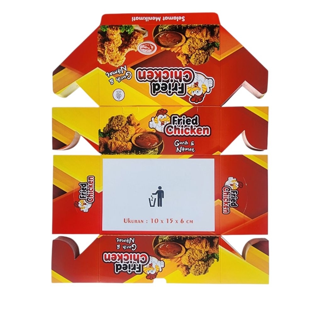 Paper lunch box chicken geprek dip KFC ivory/rice box cardboard/fried ...