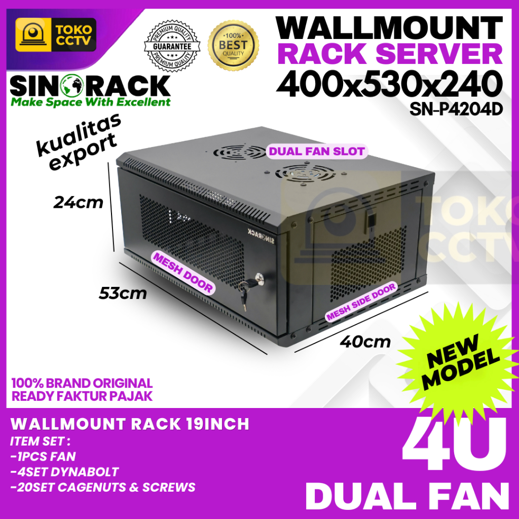Wallmount Rack Server 4U Rack Server 4U SINORACK Mesh Door | Shopee ...