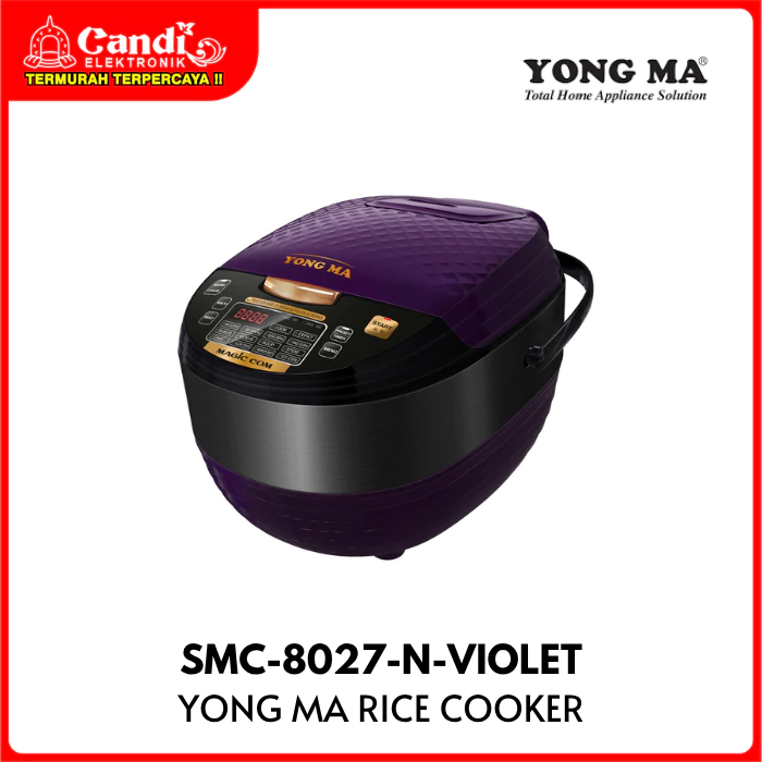 YONGMA Digital Rice Cooker 2 Liter Eco Steril Gold Ceramic Inner Pot SMC-8027-N-VIOLET