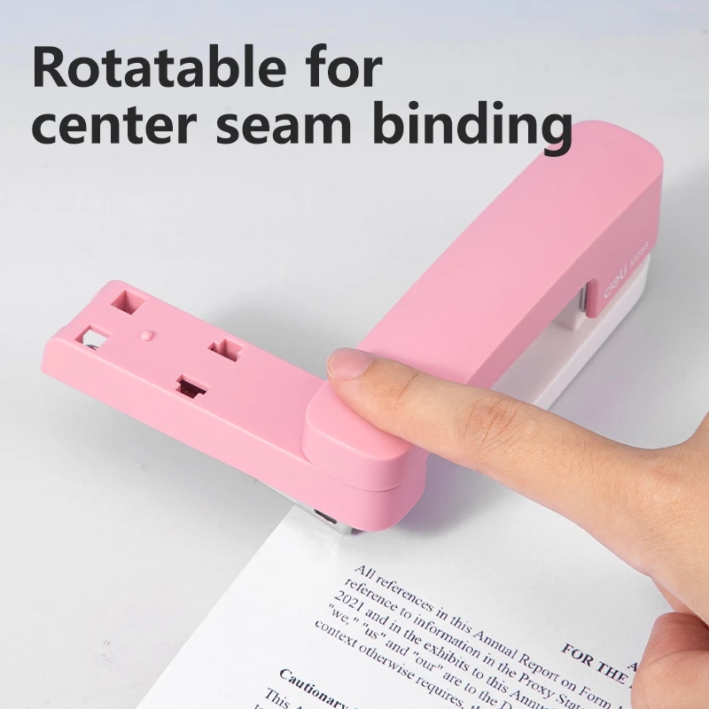 Deli Rotateable Stapler Staples Dapat Diputar 3 Arah 15 Lembar #10 EM288 - Gambar 4