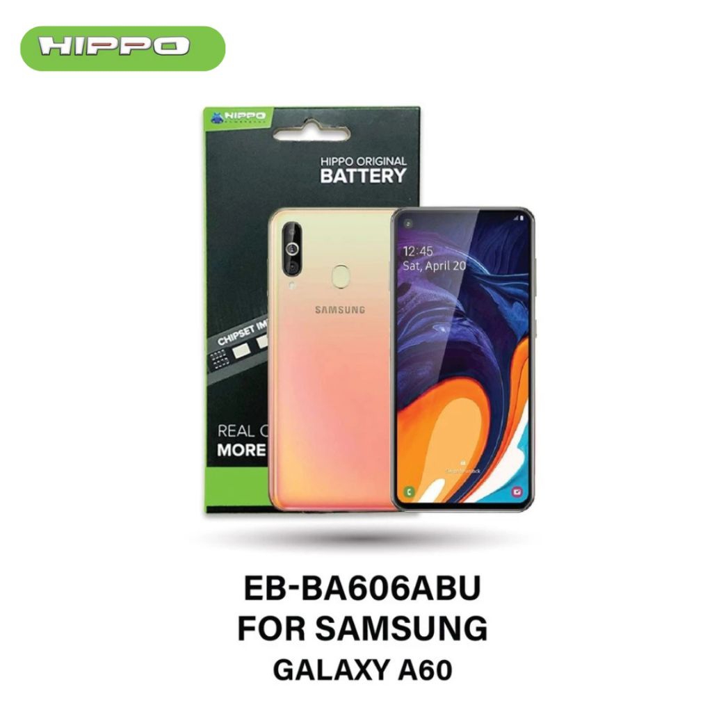 Hippo baterai Samsung A60 EB-BA606ABU 3500Mah Battery Batere Batrai Batre High Capacity Original Cell Garansi resmi