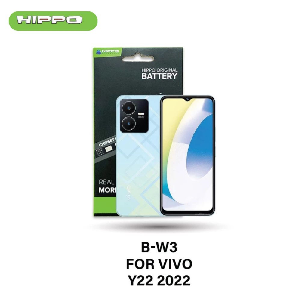 Hippo Baterai VIVO B-W3 VIVO Y22 2022 5000mAh Battery Batere Batrai Batre