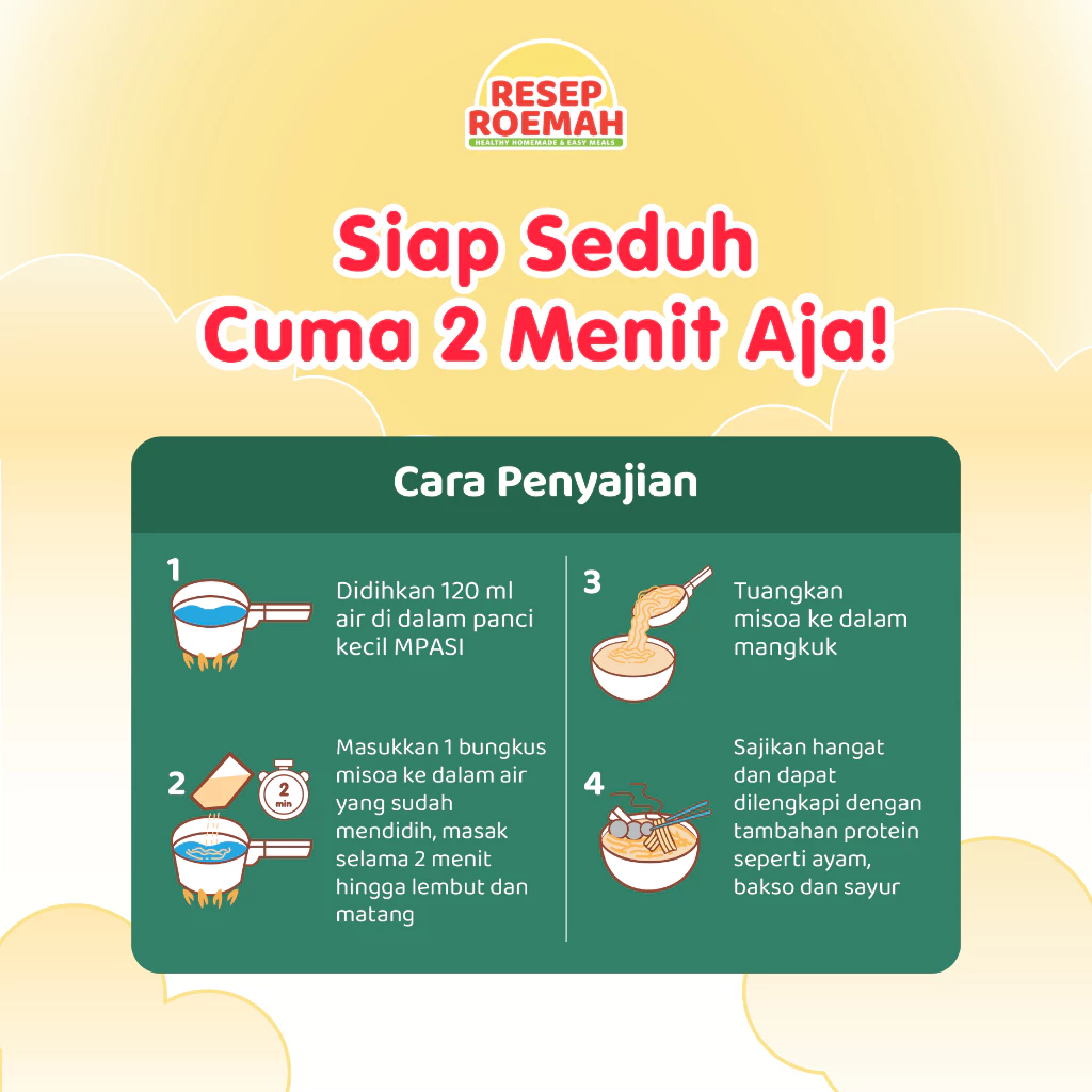 NutriMie Misoa with NutriProtein Sachet by Resep Roemah - Misoa dengan Protein untuk Toddler & Kids, Mie Kaldu MPASI BB Booster - Gambar 4