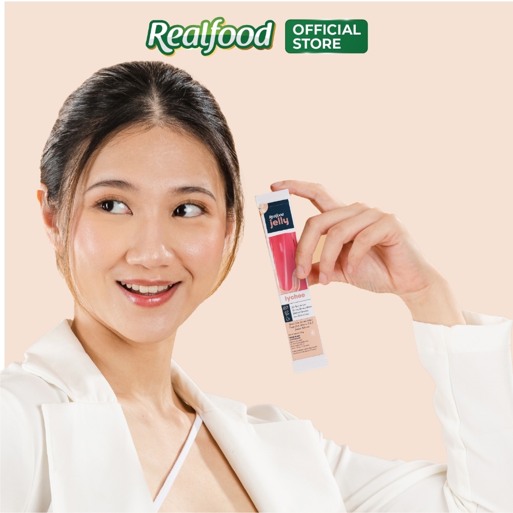 BUY 6 GET 6 Realfood Jelly Lychee Glutalicious / Jelly Brightening / Beauty Jelly / Glowing Skin / Kulit Cerah / Lychee / Glutathione / Hyaluronic Acid / Vitamin C / Vitamin E / Dark Spot / Noda Gelap / Kulit Kusam / Daily Beauty Snack - Gambar 3