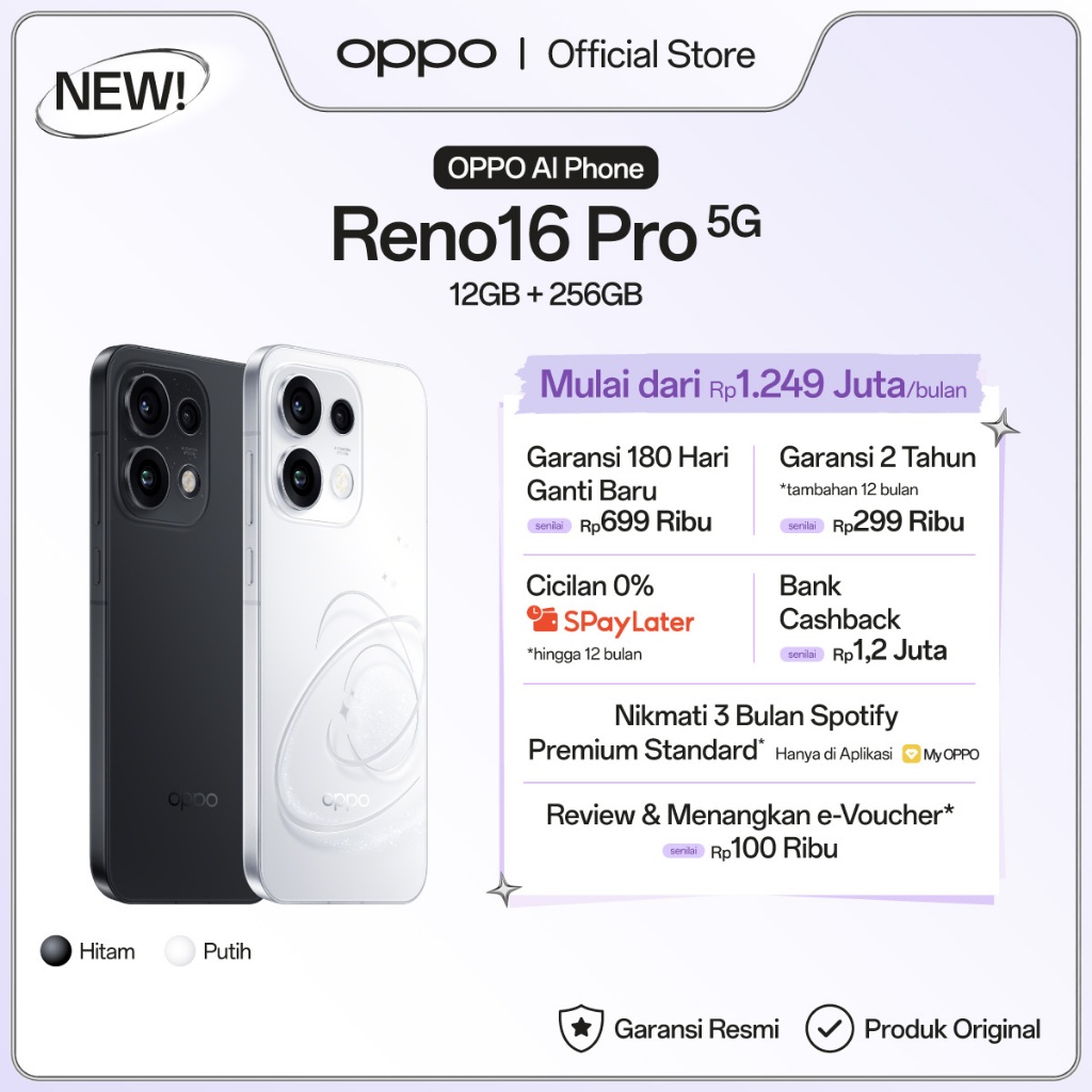 [NEW] OPPO Reno16 Pro 5G 12GB+256GB [3D Pop Planet Design, AI Remix Collage, 200MP Ultra-clear Main Camera]