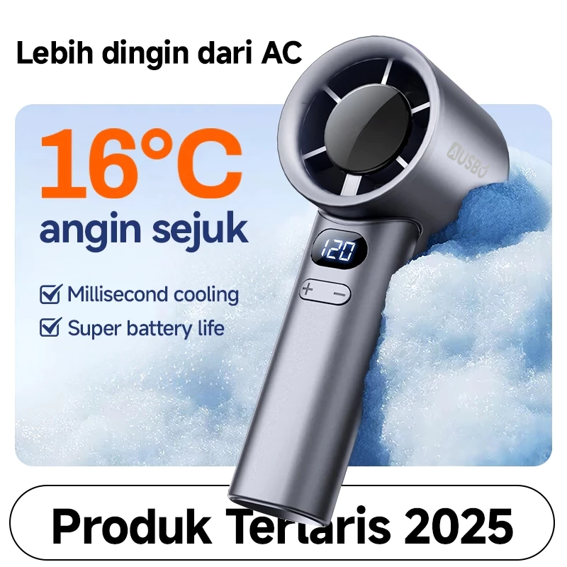 Kipas Angin Mini Strong Wind 100 Gear Speed Tampilan Digital LED Pendinginan Cepat Portable Kipas - Gambar 3