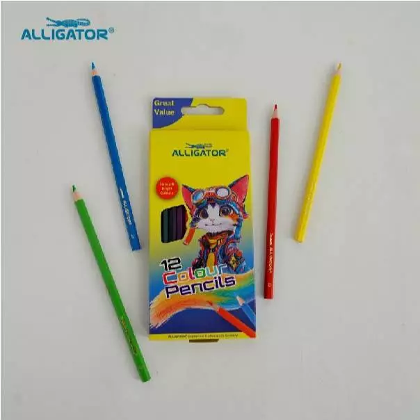 Alligator Oil Pastel 12's + Pensil Colour 12's + Pensil Tulis - Paket Bundling Alat Sekolah & Mewarnai - Gambar 4