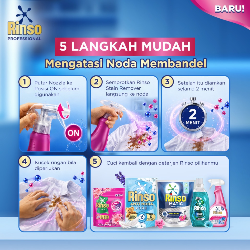 [BARU] Rinso Stain Remover Penghilang Noda Spray 500mL - Gambar 2