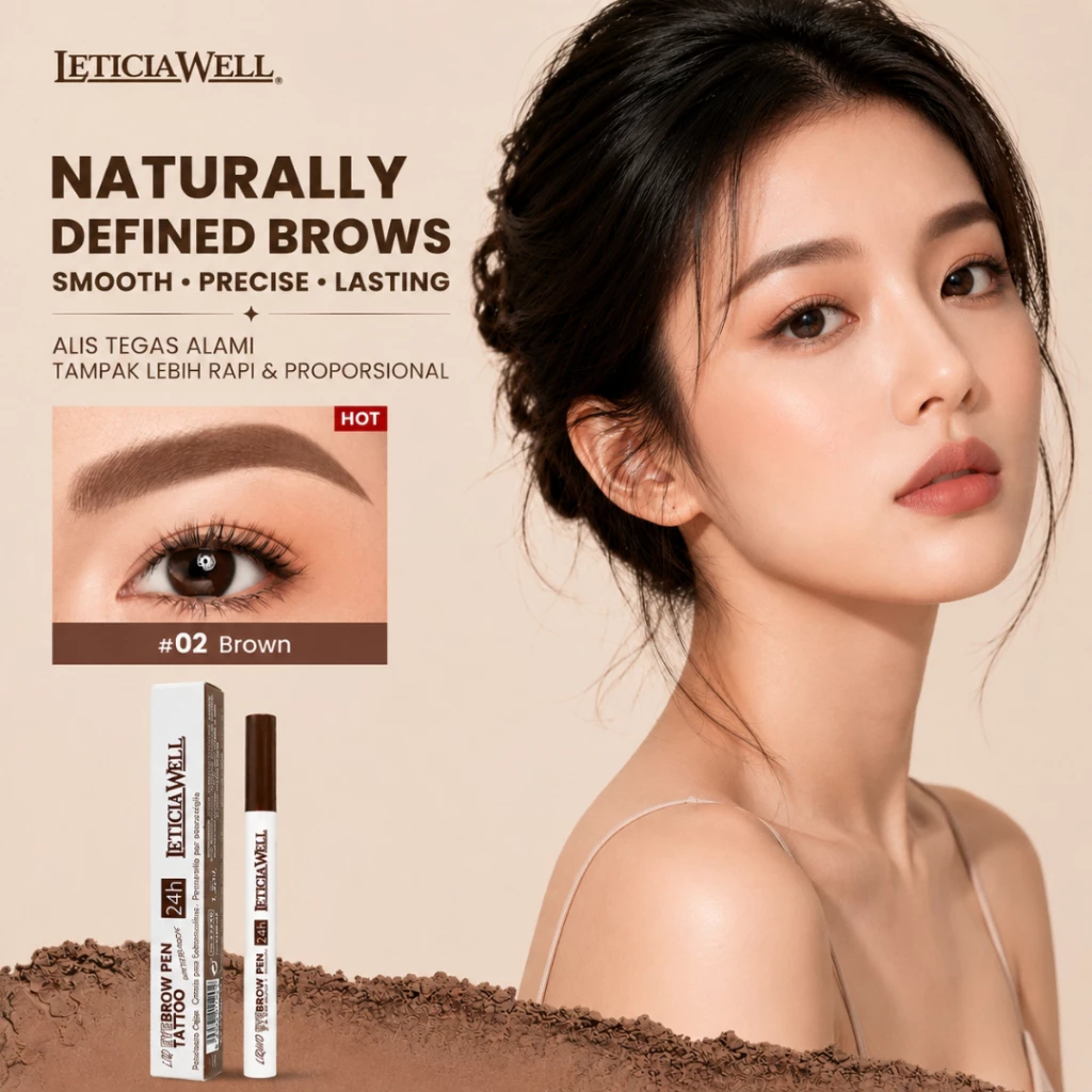 GROSIR 12 Pcs Eyebrow Pen Liquid 4 Tip Pensil Alis Ultra Tipis Waterproof Tahan Lama 24H 286 - Gambar 3
