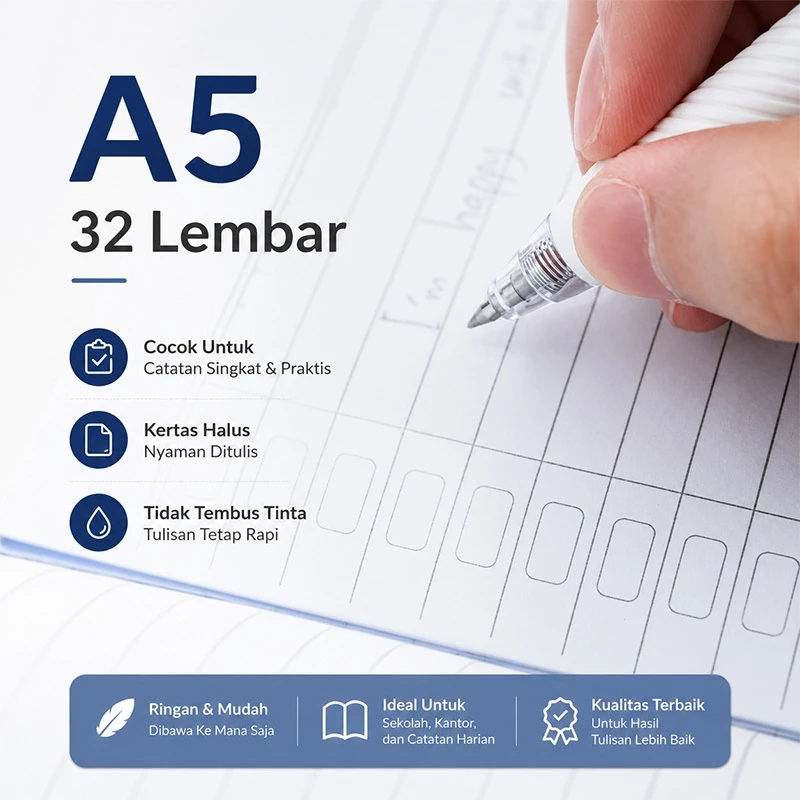Deli x Cicimaksan Buku Tulis Sekolah /  Notebook A5 32 Lembar 1 Pack Isi 10 Buku CD532ID - Gambar 4