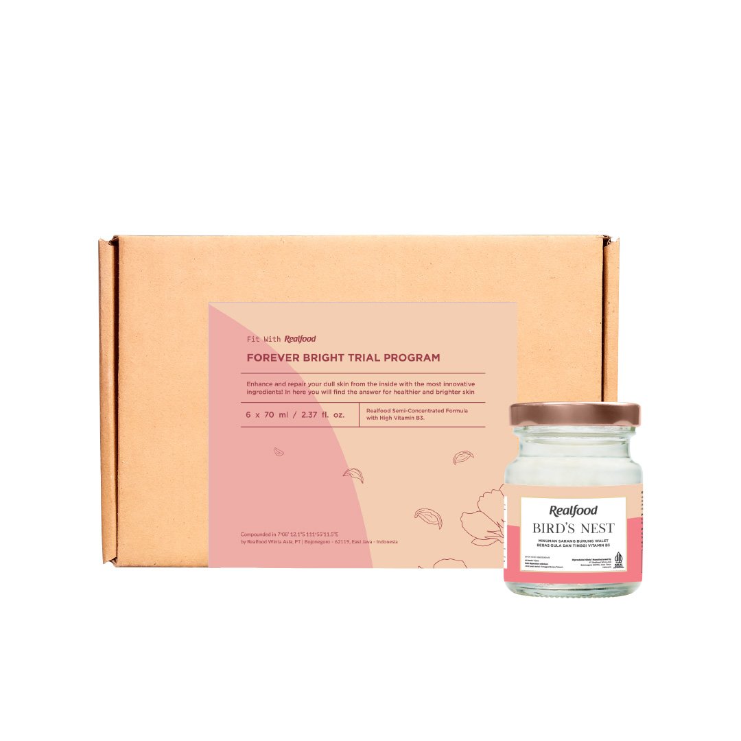 [SPECIAL 9.9 MEGA DEALS] Realfood Forever Bright / Minuman Sarang Burung Walet / Brightening Drink / Glutathione / Niacinamide / Kulit Cerah / Glowing Skin / Bantu Samarkan Kulit Kusam / Dark Spot / Daily Beauty Drink / Wellness Drink - Gambar 2