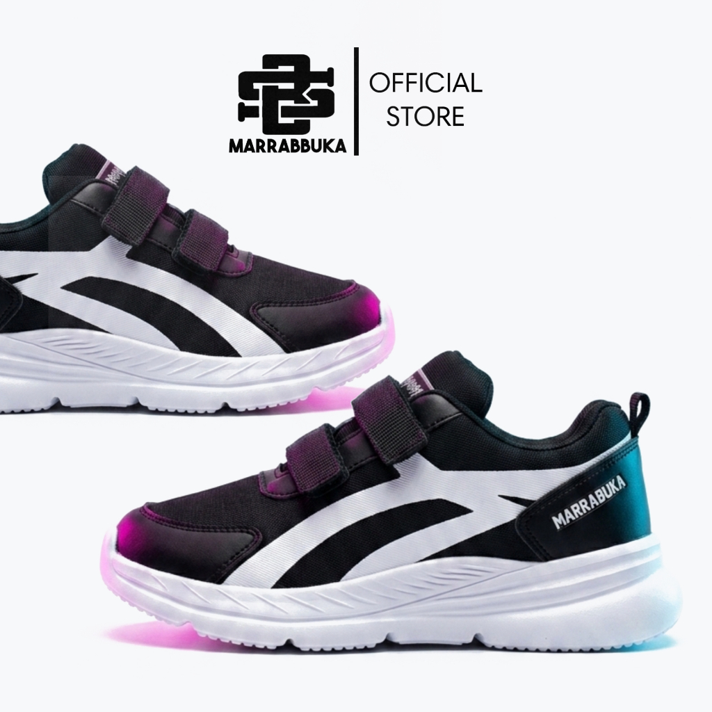 Separu Running SB MARRABBUKA Slip on velcro tanpa tali Untuk Anak remaja lelaki perempuan sekolah sd smp sma warna hitam - Gambar 4