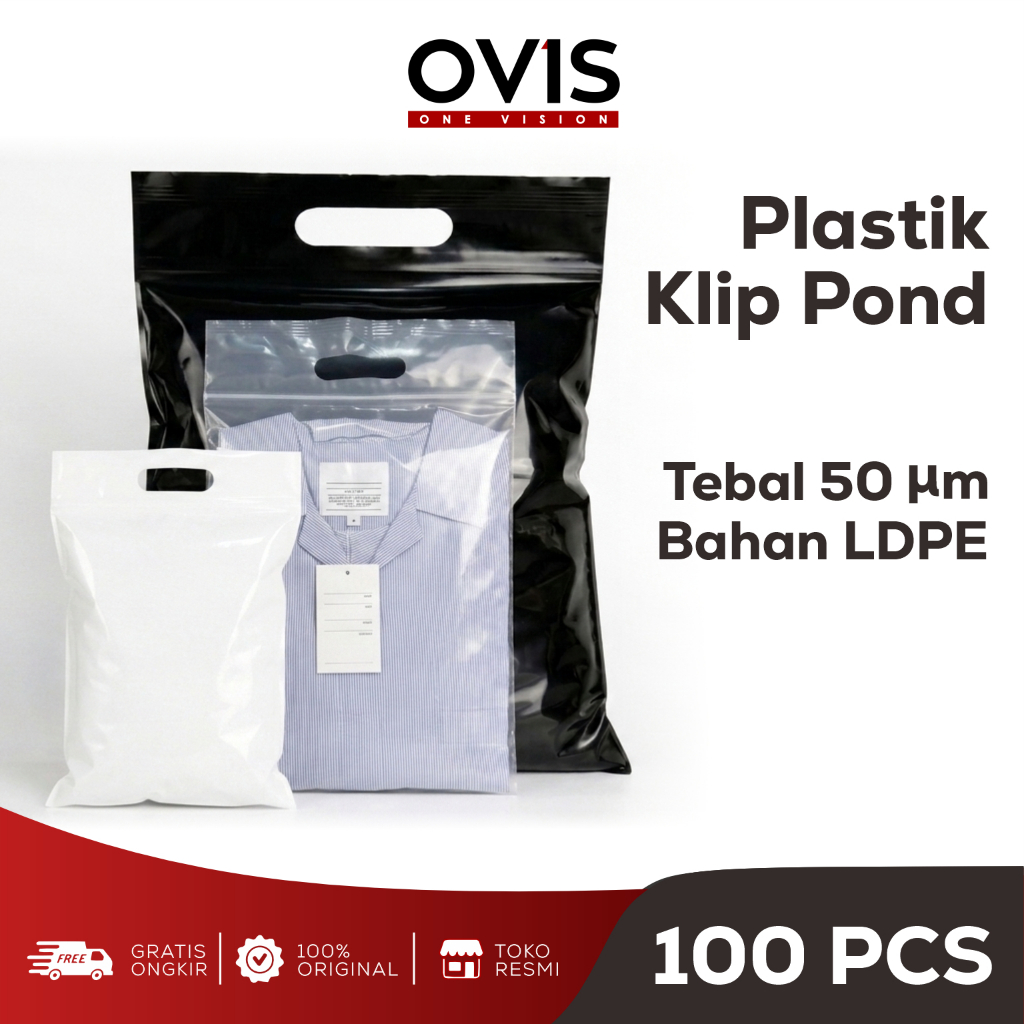 Plastik Klip Plong Pond Ziplock Zipper Lock Kantong Isi 100 Pcs
