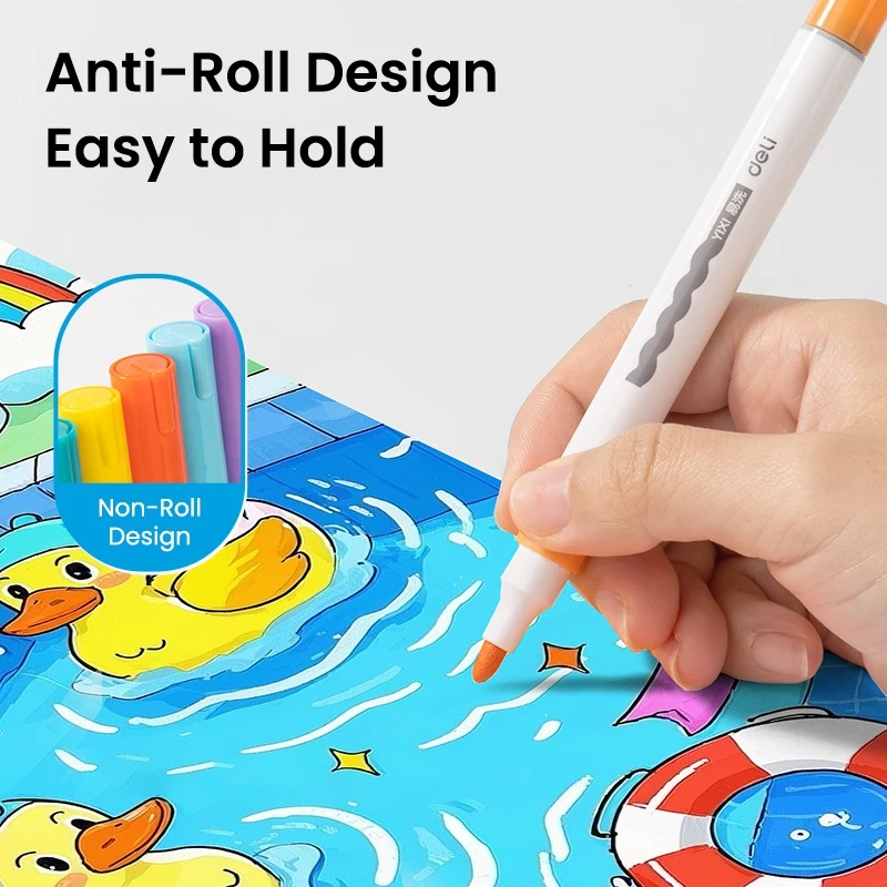 Deli Washable Acrylic Marker / Spidol Akrilik Bisa Dicuci Aman Untuk Anak HM122 - Gambar 3