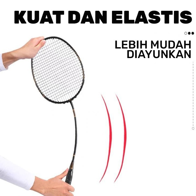Raket Badminton Paket Lengkap Model Carbon Terlaris - 2 Raket, 2 Grip, 1 Tas, 12 Kok - Gambar 2