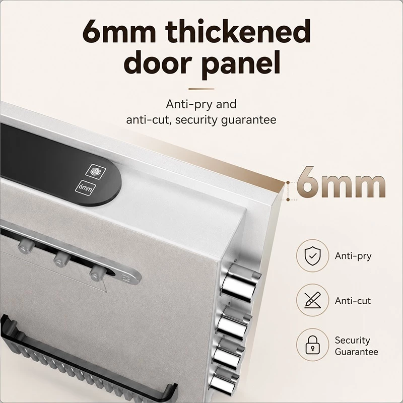 Locksworth Brankas Besi Digital / Fingerprint Digital Safebox / Alarm Safebox 48x42x80 Triple Unlocking Type Brankas Sidik Jari LED Display VS4593 - Gambar 3