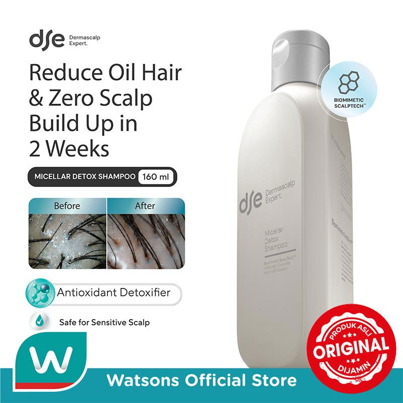 DSE Dermascalp Expert Micellar Detox Shampoo 300 ml - Shampoo Detox untuk Perawatan Rambut - Scalp Cycling - Untuk Rambut Rusak, Kusut, Kering - Rambut Sehat Seharian - Rambut Anti Lepek - Perawatan Rambut Harian - Hair Care Expert