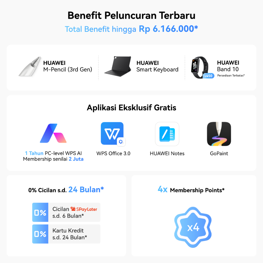 [8.8 s/d 20%* / FREE PEN] HUAWEI MatePad 11.5 Standard Tablet / Produktivitas WPS Setara PC ditenagai AI / 10,100 mAh 40W HUAWEI SuperCharge - Gambar 2