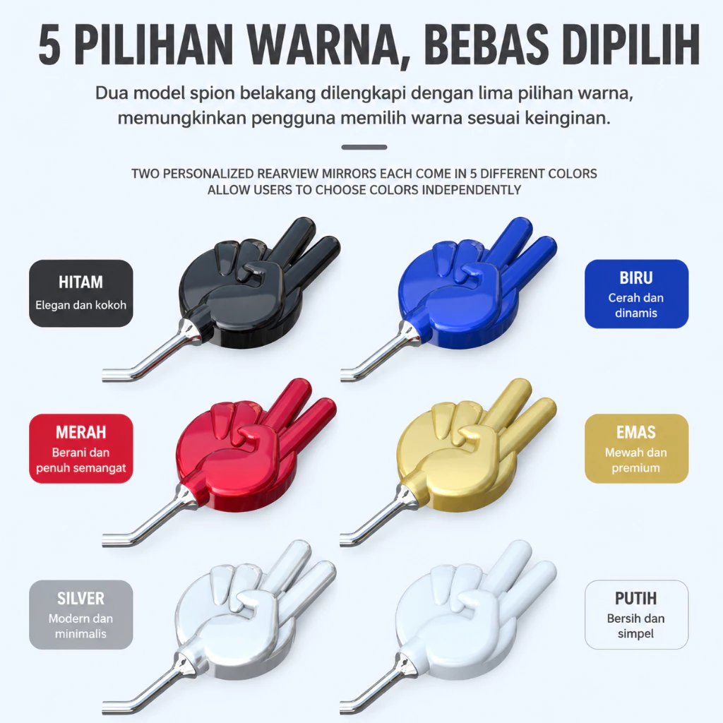 Spion Motor Honda M8 Thailand Style Model 2 Jari Unik Kalcer – Kaca Spion Modifikasi Motor Matic & Sport - Gambar 4