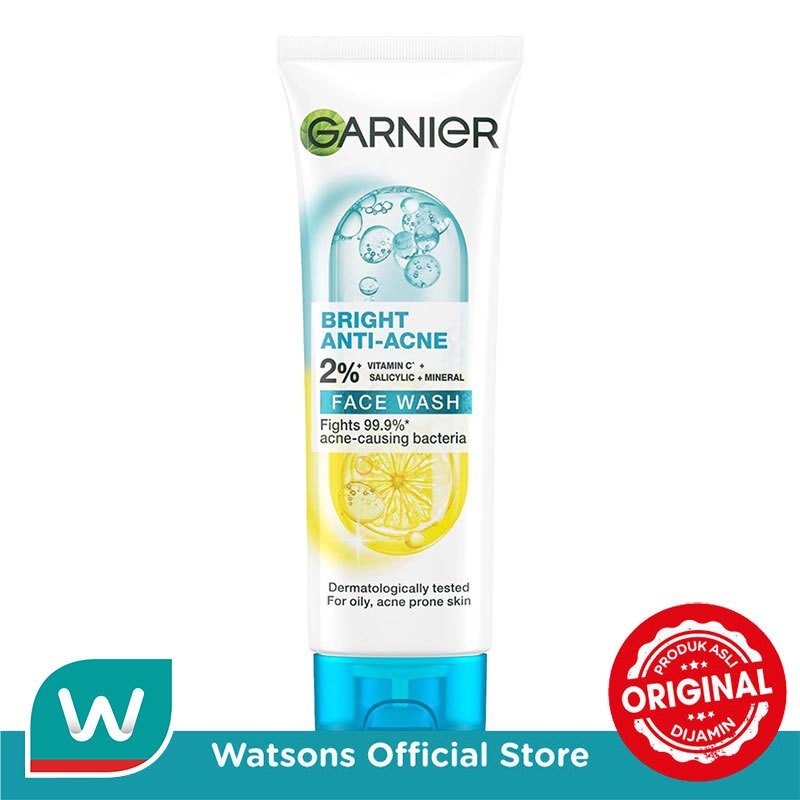 Garnier Bright Anti Acne Face Wash 100ml - Gambar 2