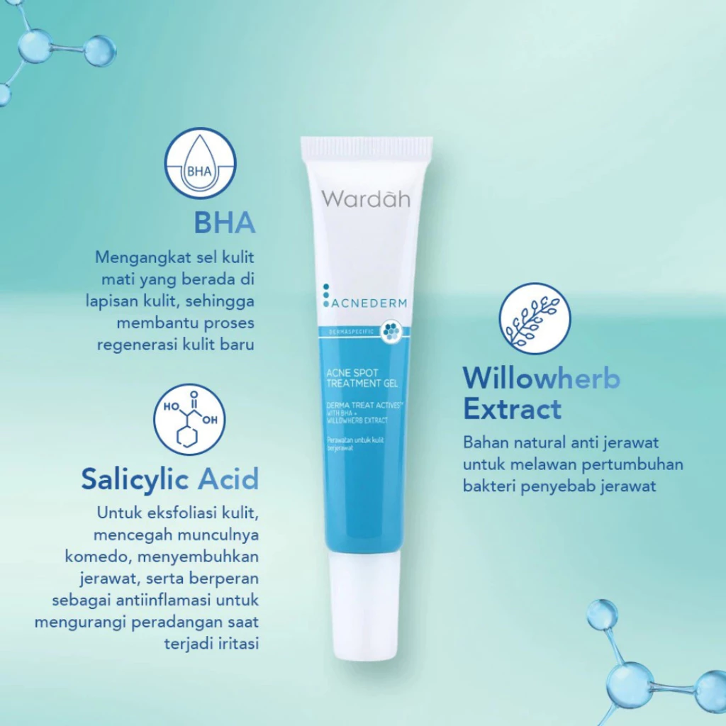 WARDAH Acnederm Acne Spot Treatment Gel 15 ml Totol Jerawat / Distributor Cream Ori - Gambar 4