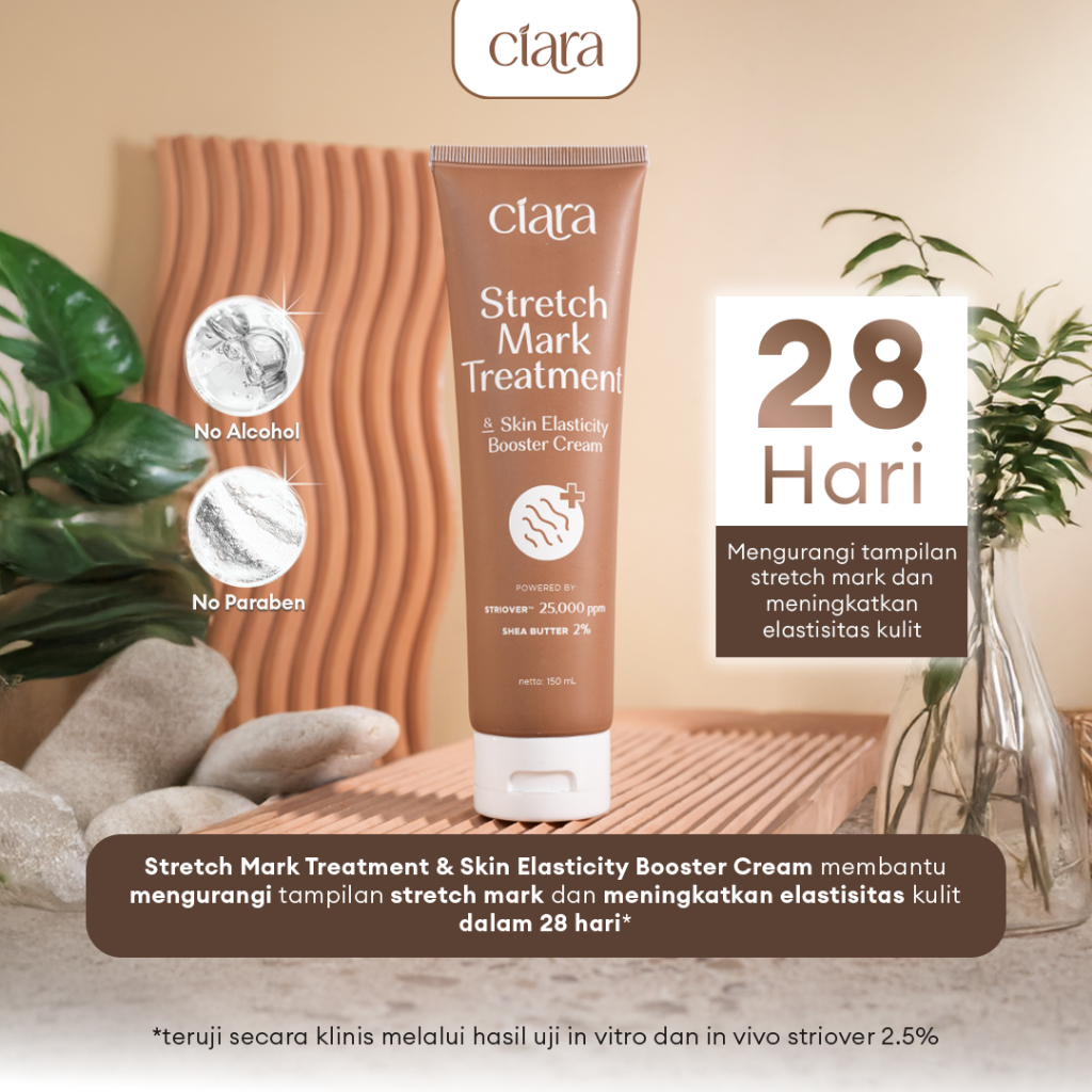 [READY STOCK Paket Mulus Bebas Stretch Mark] Ciara Stretch Mark Treatment & Skin Elasticity Booster Cream Stretchmarks pemudar Stretchmarks solusi penghilang Stretchmarks perawatan Stretchmarks booster penghilang stretchmarks 1 bulan body cream Stretchm - Gambar 2
