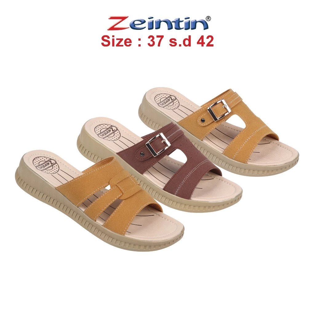 Zeintin - Sandal Wanita Wedges Zeintin HP Hitam Fashion Wanita Sendal Wanita Bahan Kulit Sintetis