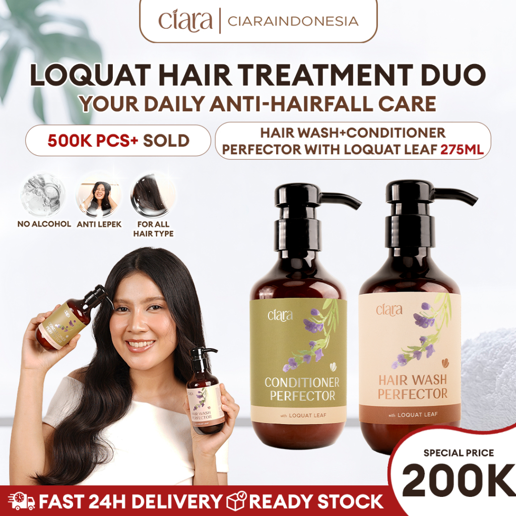 Ciara Hair Wash X Conditioner Perfector With Loquat Leaf Kondisioner rambut rusak conditioner rambut bercabang rambut patah conditioner rambut rusak rambut ketombe conditioner hair fall shampo rambut kering hair wash sampo rambut rusak sampo
