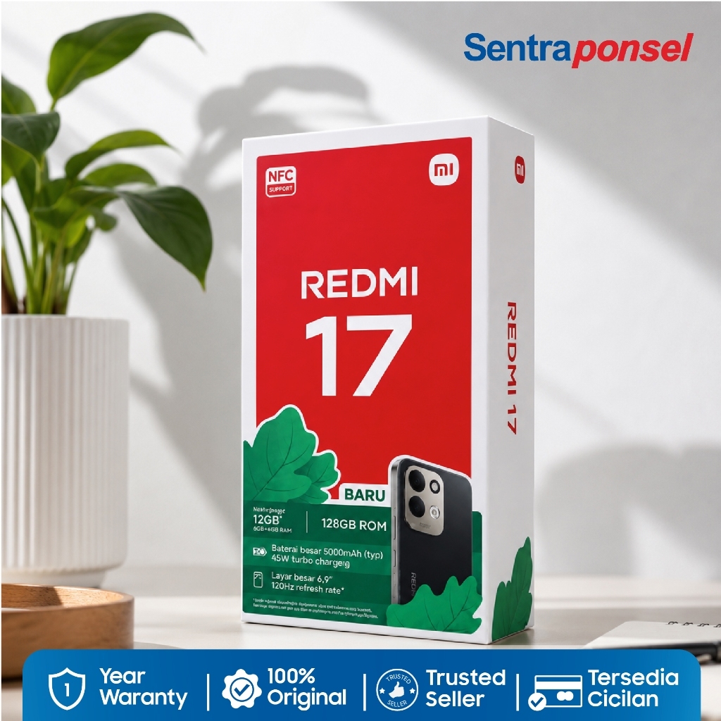 Xiaomi Redmi 17 4GB/128GB 6GB/128GB Baterai besar 7500mAh (typ) / Ditenagai 45W turbo charging - Garansi Resmi - Gambar 3