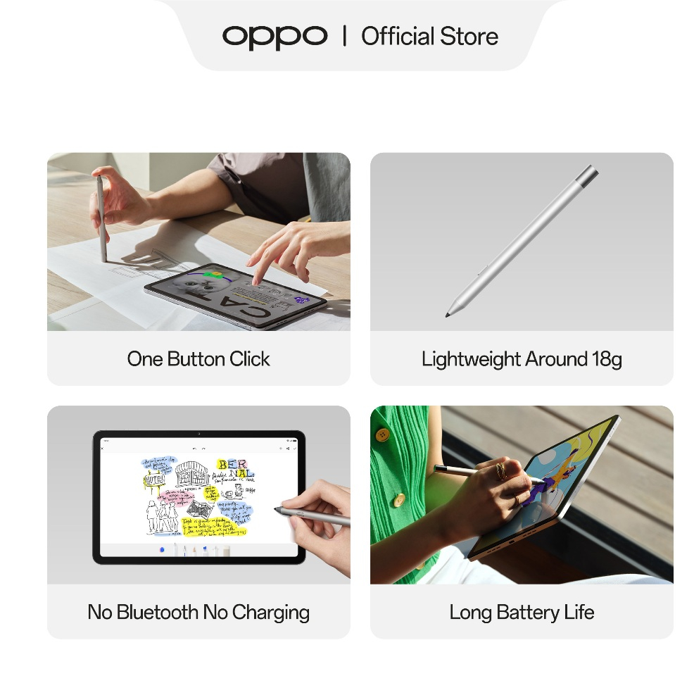 OPPO Pad Air Life Smart Stylus Pen MLJ002 Silver UN - Gambar 2