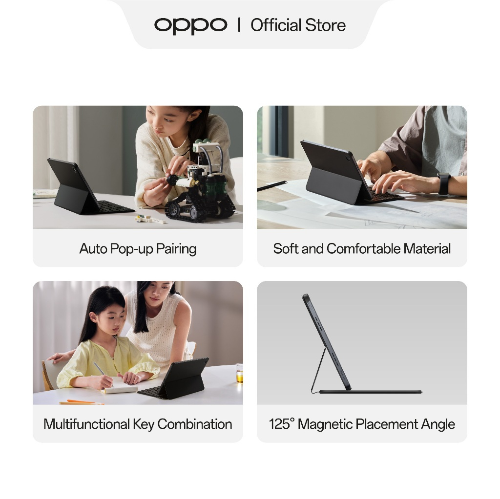 OPPO Pad Air TechLife Smart Keyboard XK510 Black CN - Gambar 2