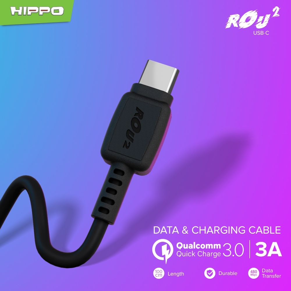 Hippo Kabel Data Fast Charging Rou 2 USB to Micro Type C Lightning 3A Quick Charge 3.0 Quick Charging Data Cable Android Casan Handphone - Gambar 2