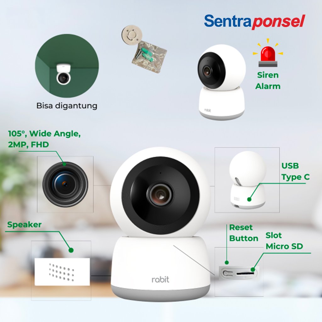 Rabit CCTV Indoor PTZ X 3MP 2K AI Auto Tracking WiFi - Gambar 4