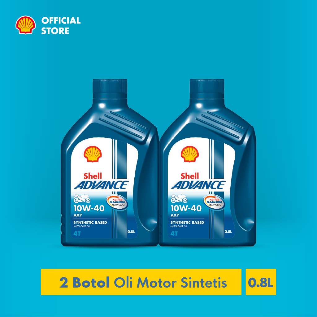 [Bundling] Oli Motor Shell Advance AX7 10W-40(0.8L) – Synthetic Pelumas Mesin Motor Manual Sport Lebih Bersih & Tahan Lama